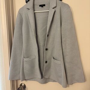 J. Crew Light Gray Women's Blazer wool two button size small grey